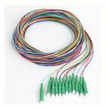 SWE-TECH 3C 12 Strand Fiber Pigtail, 9/125 SinglemodeGreen Boot, LC/APC, 3 meter FWT15F1-02212